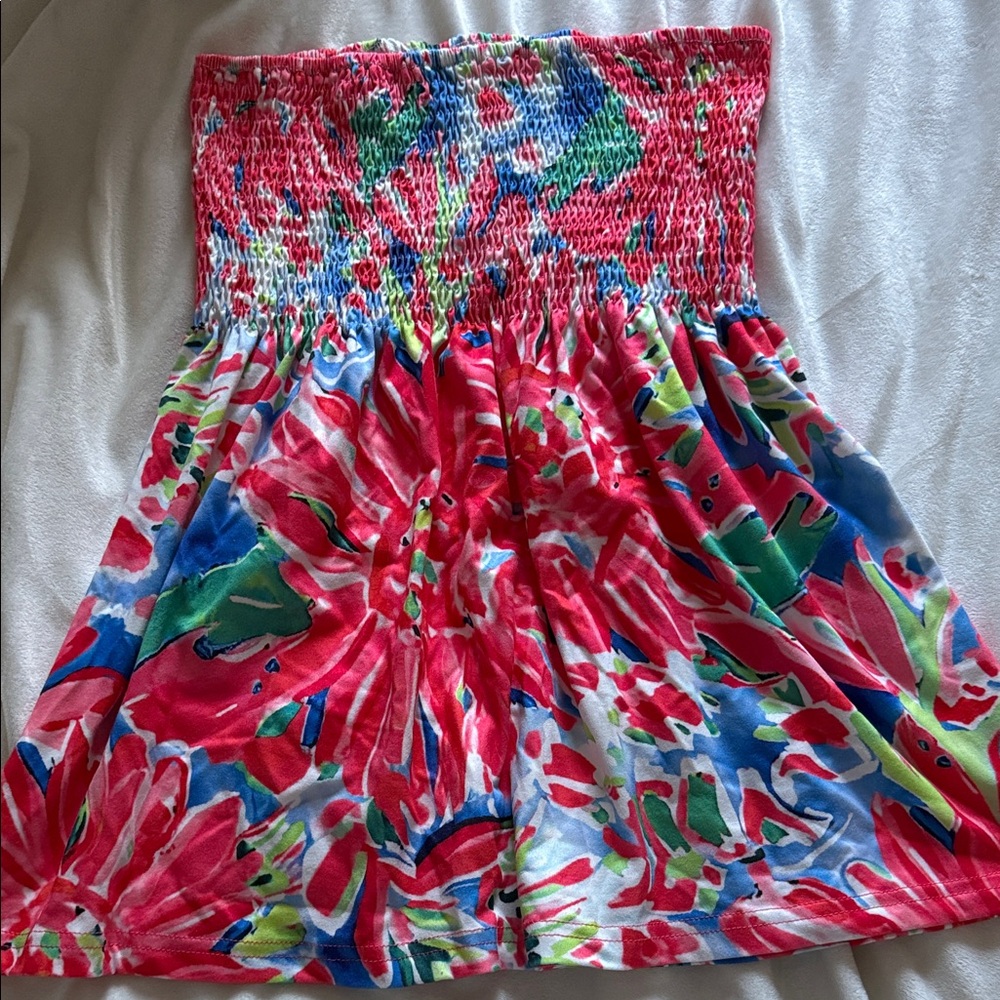 Colorful Floral Strapless tube top
